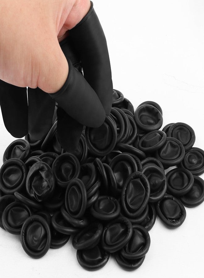 Notoke 100 Pcs Disposable Silicone Finger Cots & Protectors – Non-Allergenic Black Finger Gloves Fingertips for Beauty, Manicure, Massage & Industrial Use - Image 1